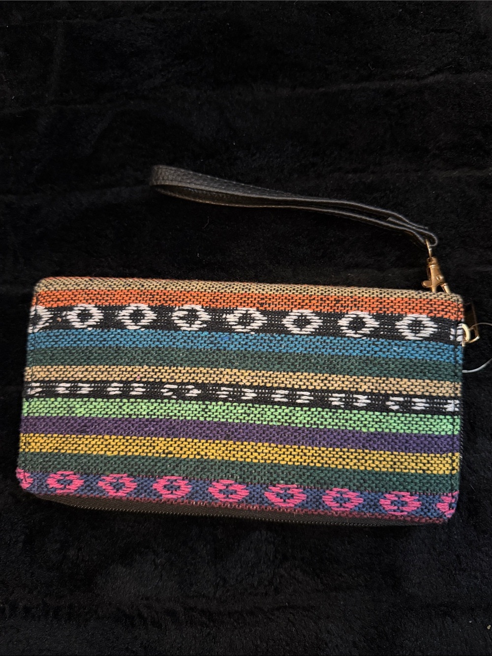 Woven Multi-Color Wristlet Clutch - Boho Stripe